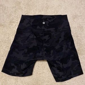 Lululemon biker shorts leggings camo